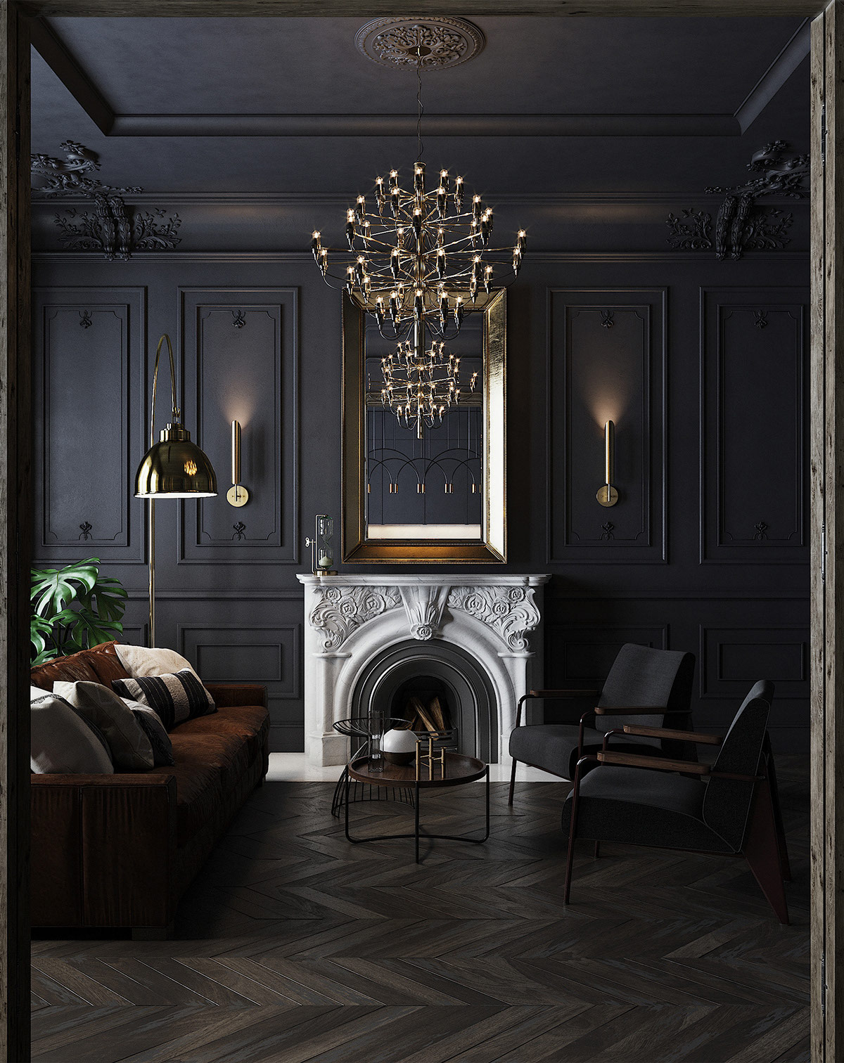 Moody Gothic Interior Design - Woodgrain